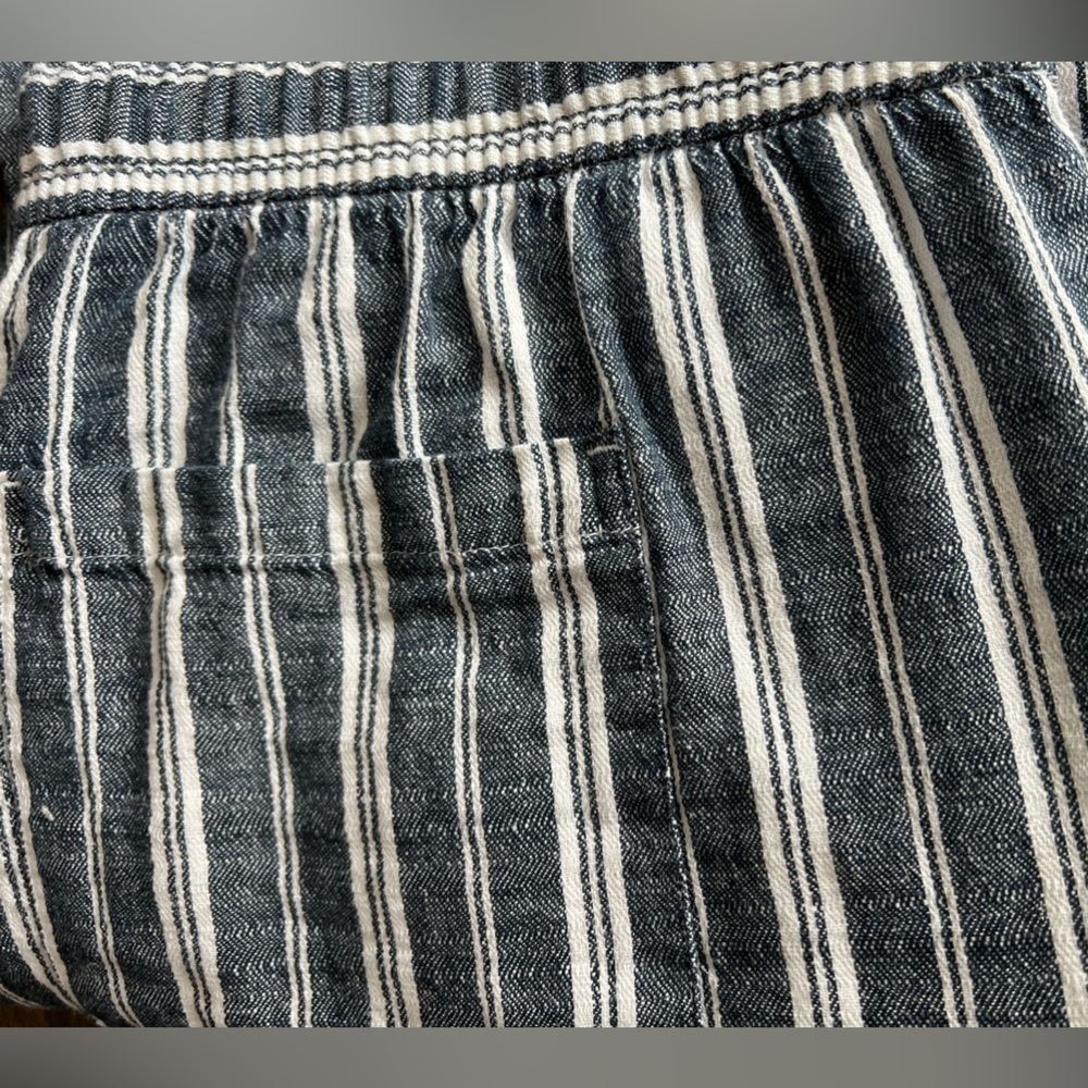Old Navy Stripe Wide Leg Linen Pants ~ Size 10 ~ Blue - Picture 8 of 8